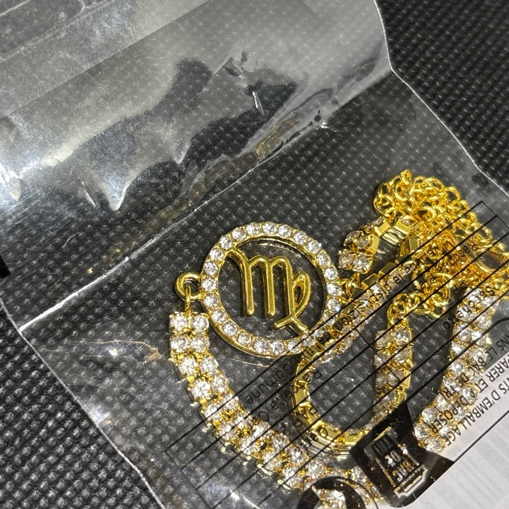 Elegant Gold Virgo Pendant Anklet